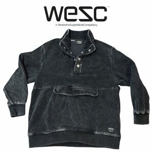 WESC Massive Mockneck Panel Block Corduroy Pullover - Size L
